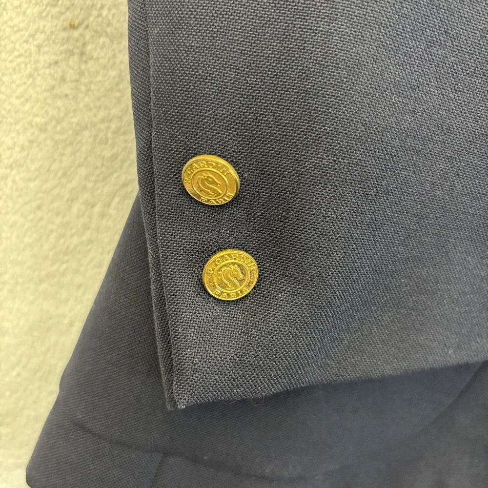 Vintage Pierre Cardin Blazer Mens 40 Navy Blue Gold Button Old Money‎ Preppy